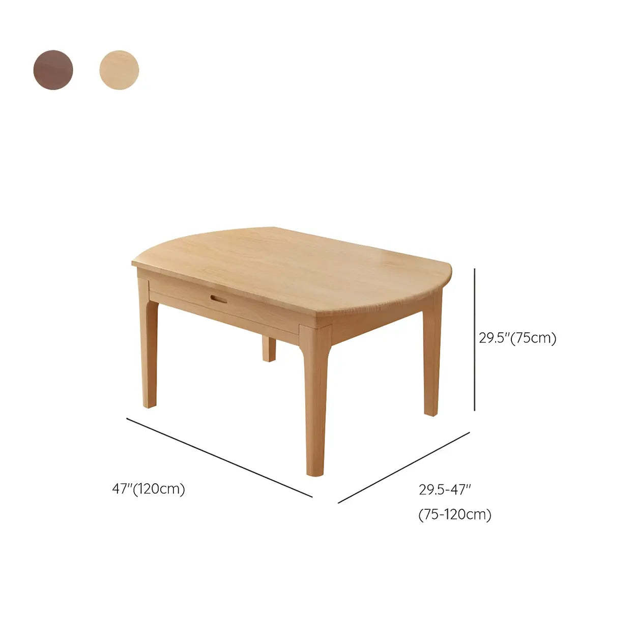 Modern Round Extendable Wood Kitchen Dining Table
