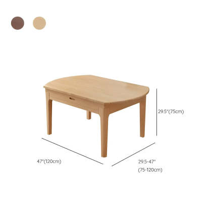 Modern Round Extendable Wood Kitchen Dining Table