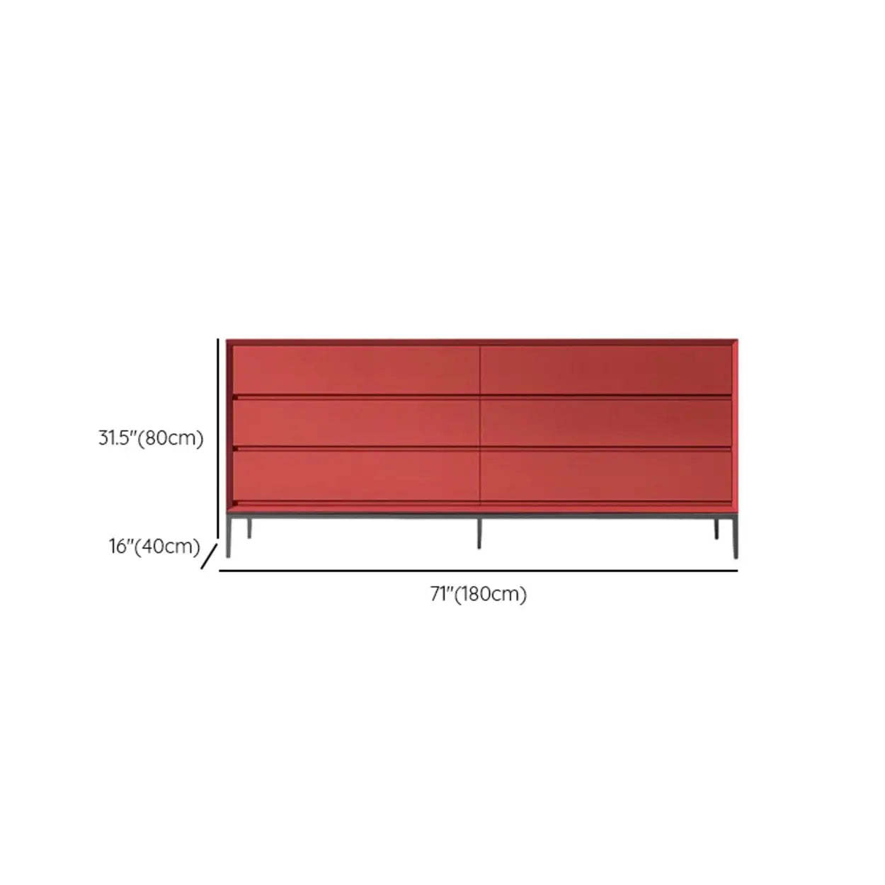 Red Wood Horizontal Dresser