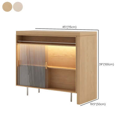 Modern L-Shaped Counter Height Bar Table with Cabinet