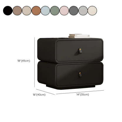 Stylish Modern Off-White Wood Two-Drawer Nightstand — Light Coffee / 1 Piece