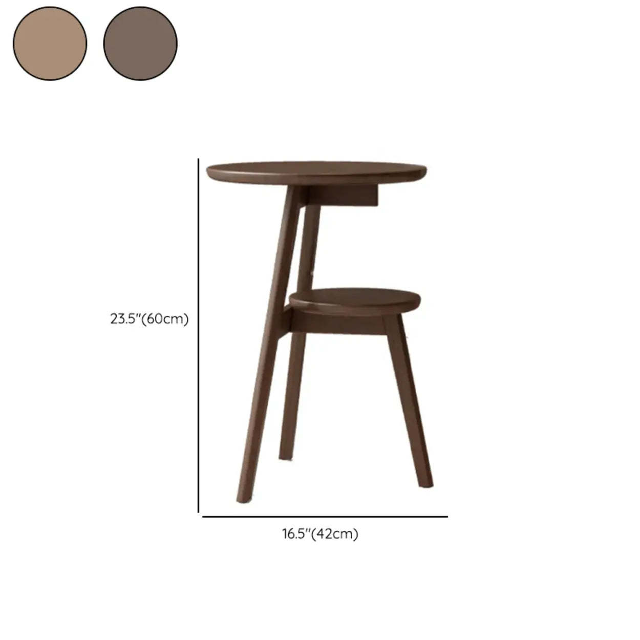 Brown Tripod Wood Round Side Table