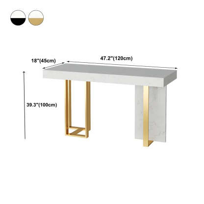 Marble-Top Gold Iron Bar Table