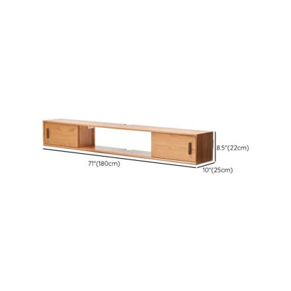 Scandinavian Wall-Mounted Wood TV Stand with Cabinet