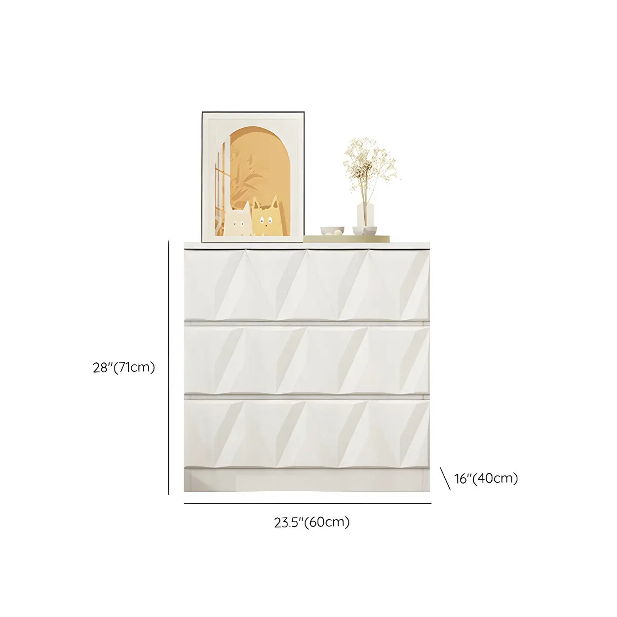 White Wood Soft-Close Dresser Chest