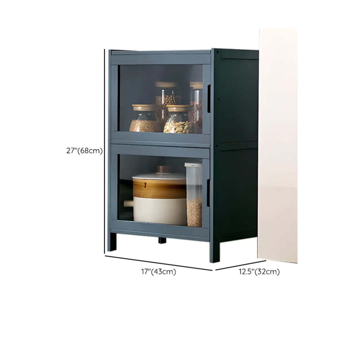 Freestanding Tall Wood Kitchen China Cabinet