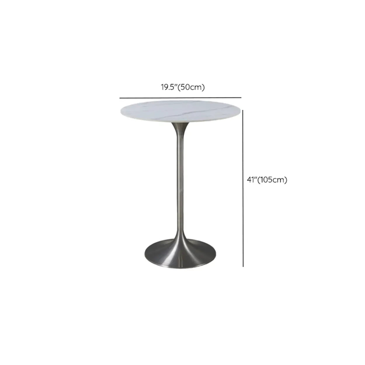 Minimalist Small Round Stone Bistro Bar Table