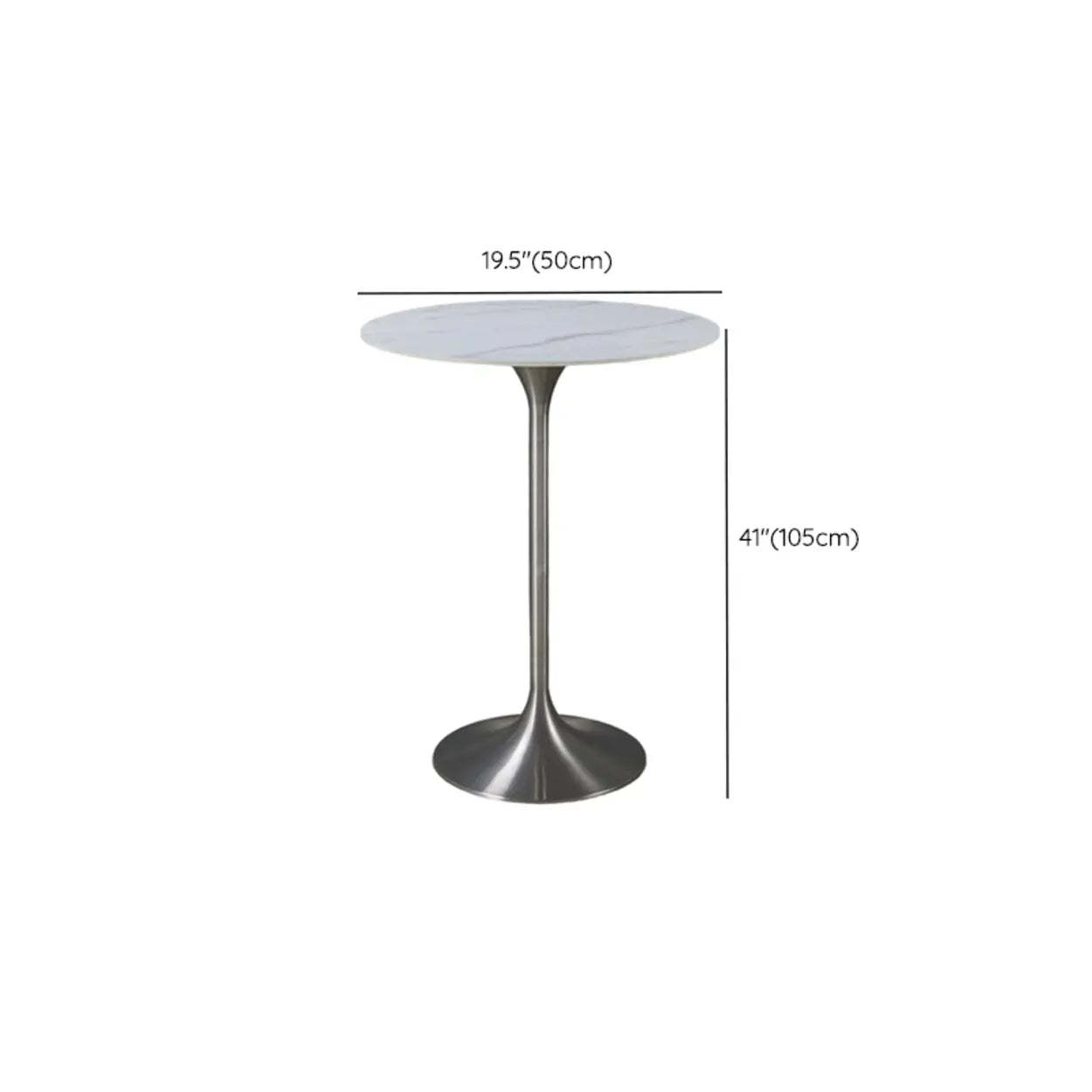 Minimalist Small Round Stone Bistro Bar Table