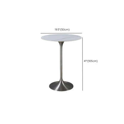 Minimalist Small Round Stone Bistro Bar Table