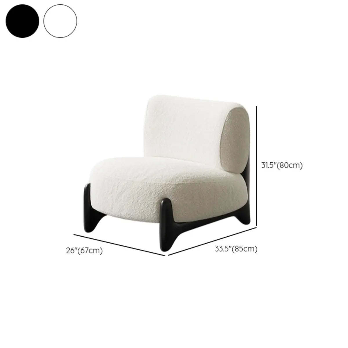Off-White Sherpa Pillow Back Ash Wood Accent Chair