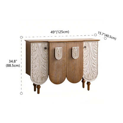 French Vintage Embossed Wood Console Table