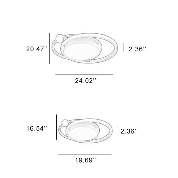Nordic Round Circle LED Flush Mount Light — White Light (5000K) / Black