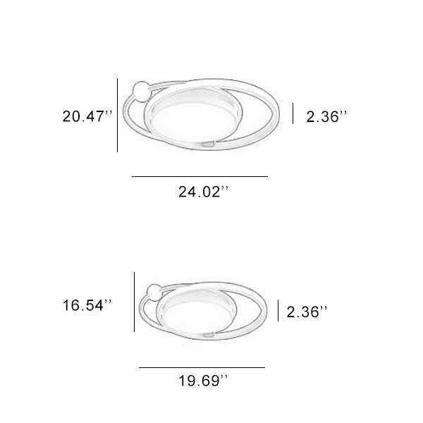 Nordic Round Circle LED Flush Mount Light — White Light (5000K) / Black
