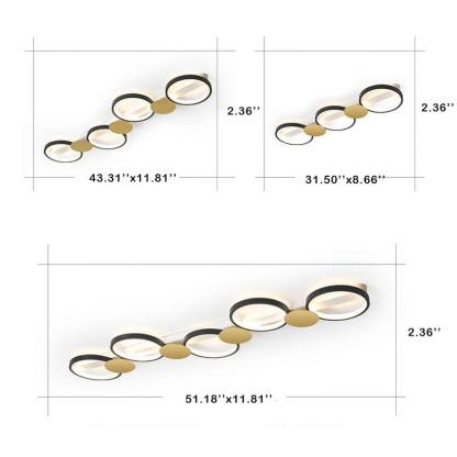 Modern Circle 3/4/5-Light LED Flush Mount Track Light