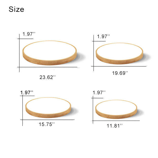 Nordic Solid Wood Round Ultra-Thin LED Flush Mount Light
