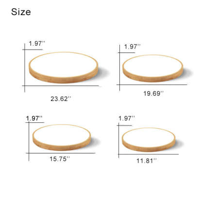 Nordic Solid Wood Round Ultra-Thin LED Flush Mount Light