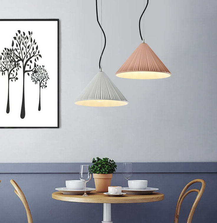 Nordic Textured Resin Umbrella Pendant Light