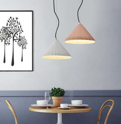 Nordic Textured Resin Umbrella Pendant Light
