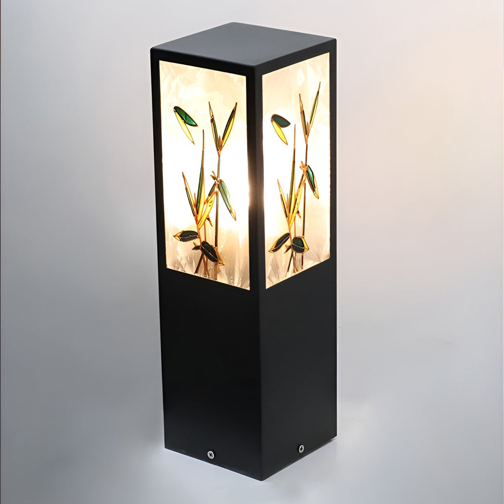 Square Landscape Pattern LED Vintage Solar Path Light