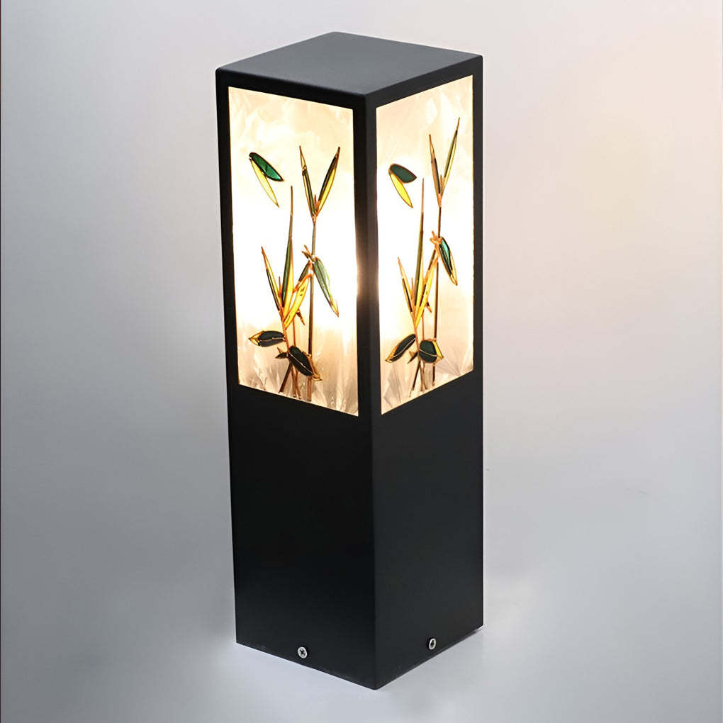Square Landscape Pattern LED Vintage Solar Path Light