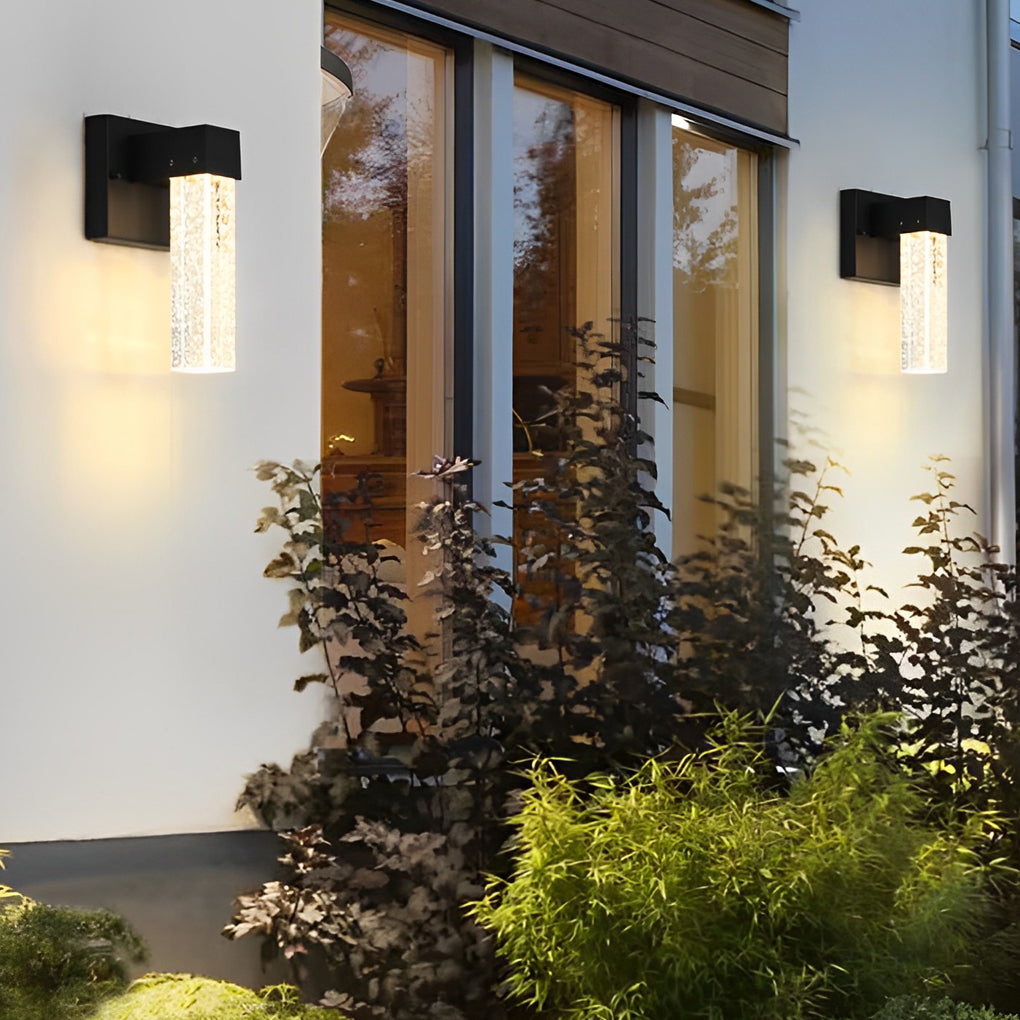 Waterproof LED 10W Crystal Black Modern Outdoor Wall Lamp Exterior Lights-Lighom