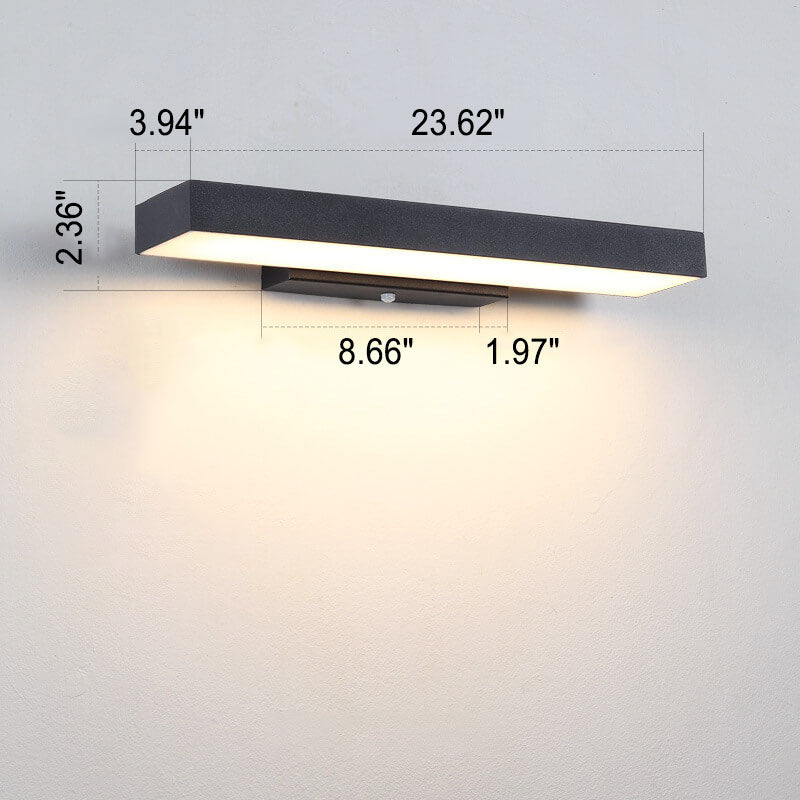 Minimalist Rectangular LED Sensor Outdoor Wall Sconce