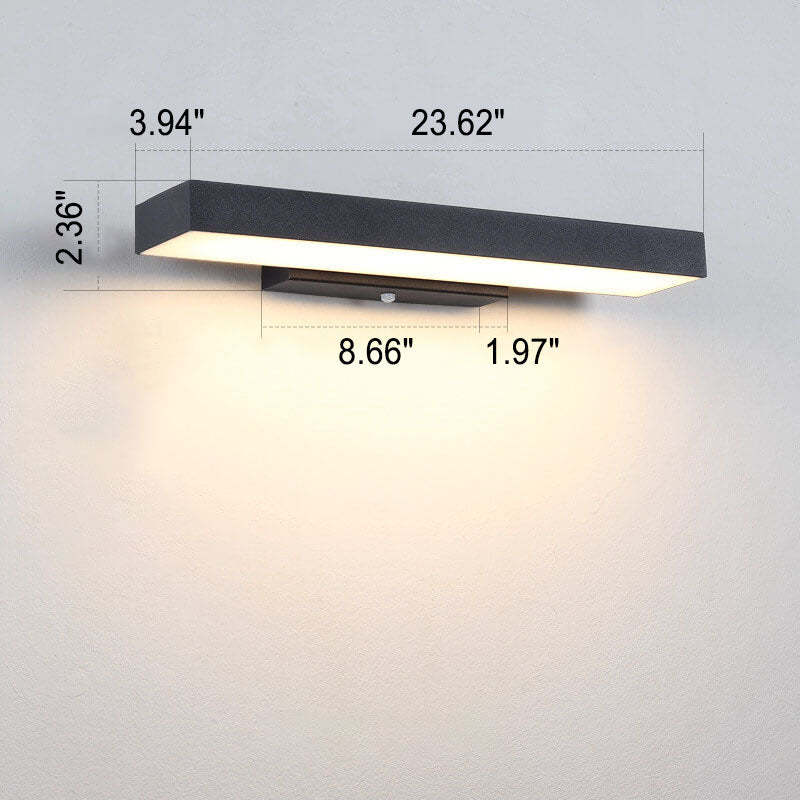 Minimalist Rectangular LED Sensor Outdoor Wall Sconce