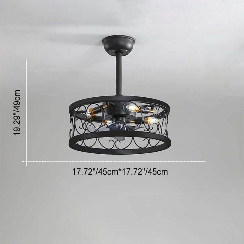 Industrial Minimalist Mount Ceiling Fan Light