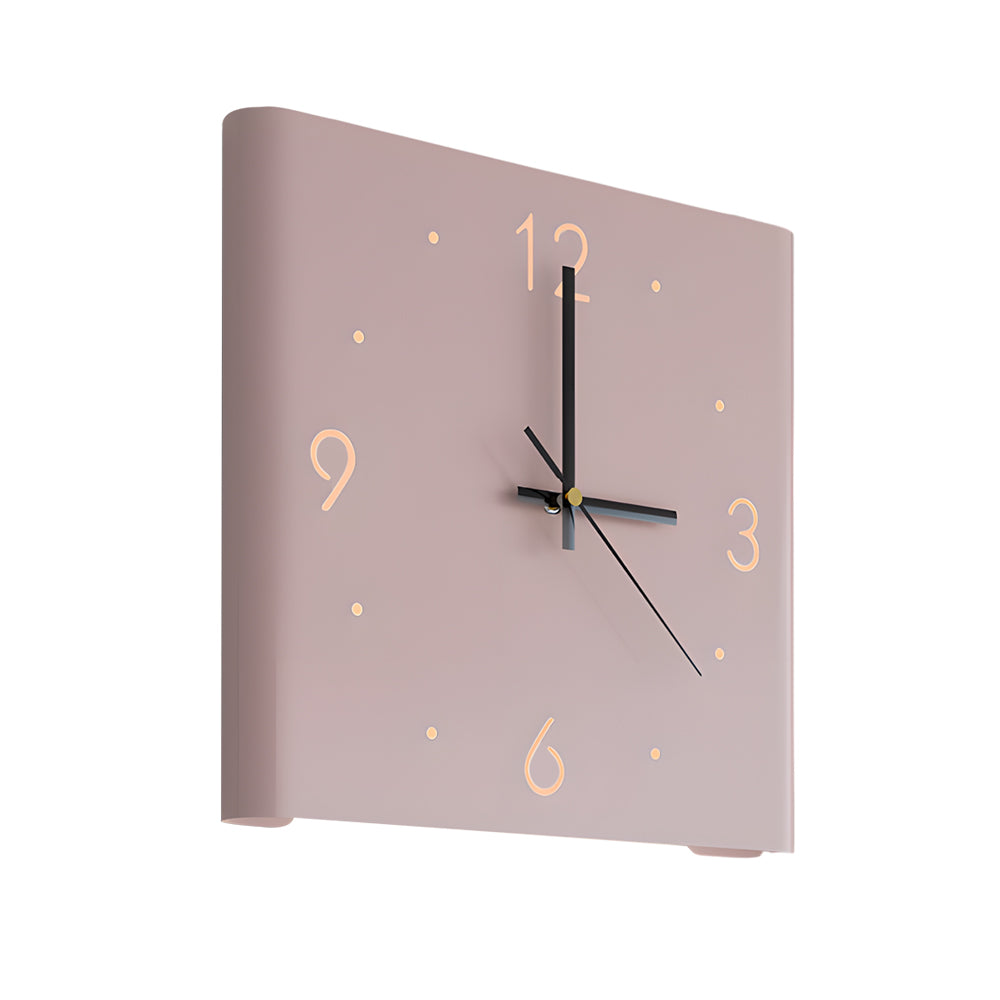 Square Metal Silent Backlit LED Corner Wall Clock Modern Wall Decor-Lighom
