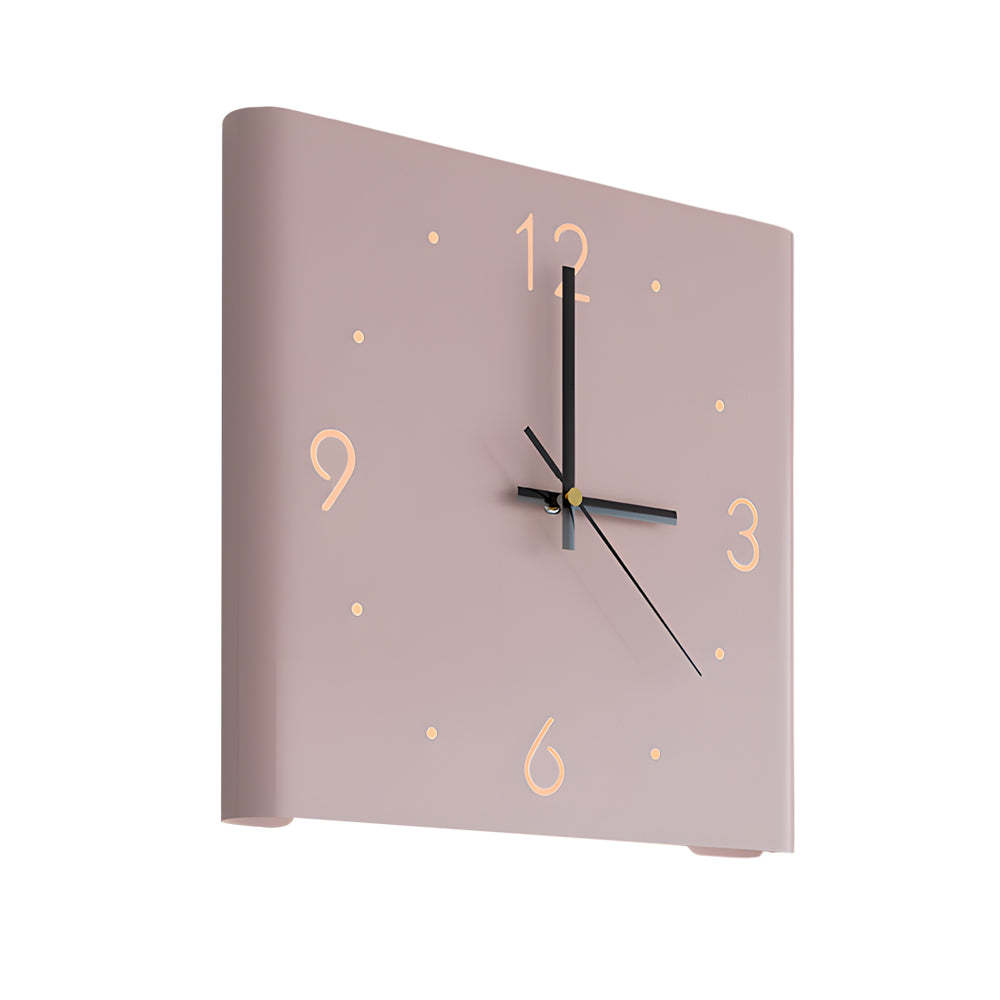 Square Metal Silent Backlit LED Corner Wall Clock Modern Wall Decor-Lighom