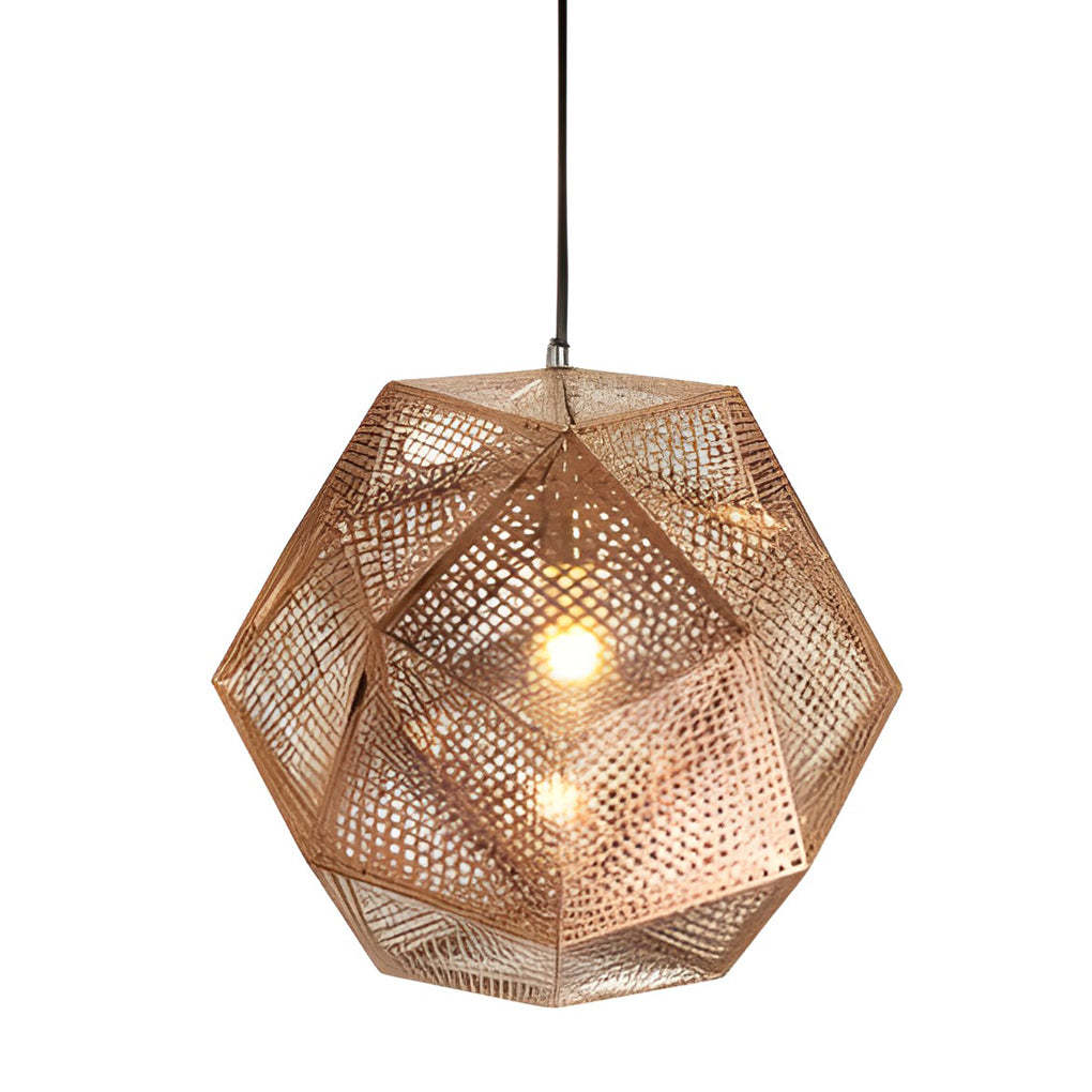 Geometric Round Metal Postmodern Pendant
