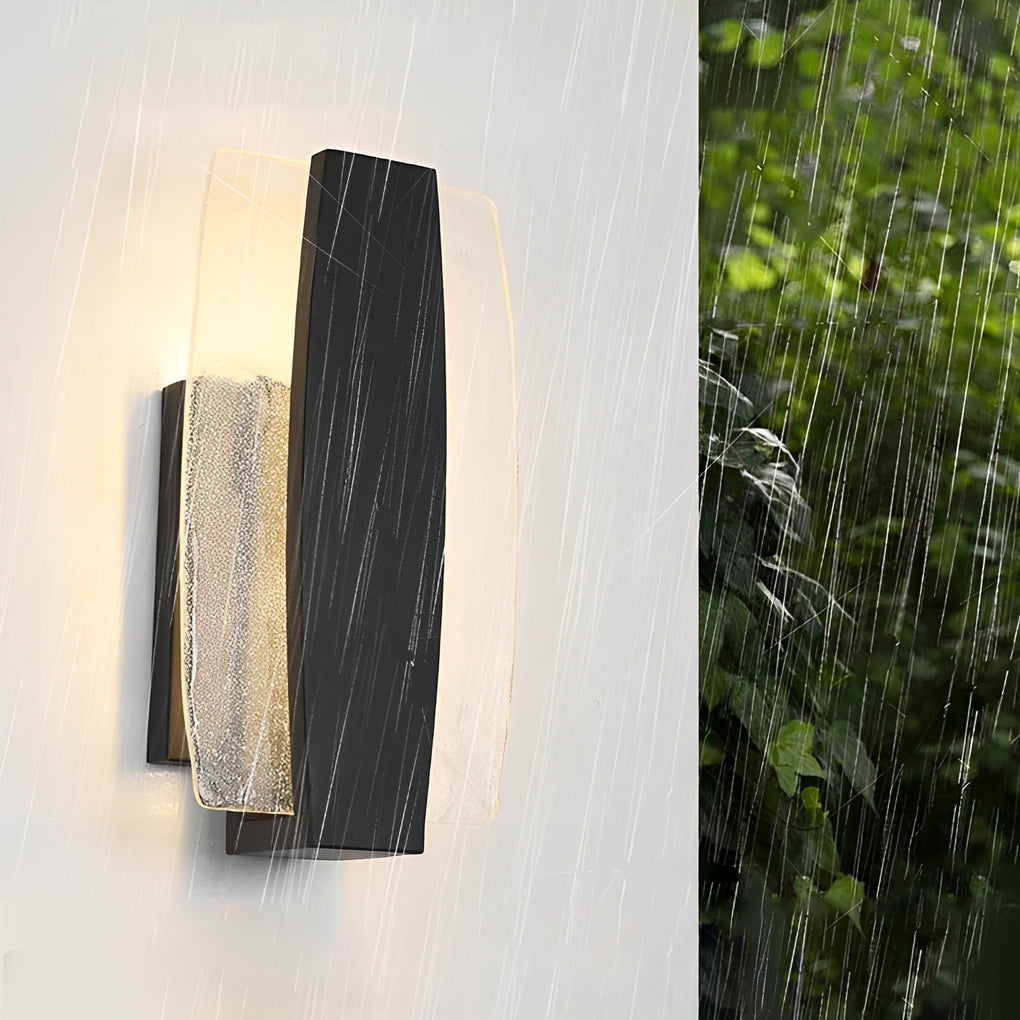 Waterproof LED Handmade Bubbles Glass Black Modern Outdoor Wall Light-Lighom