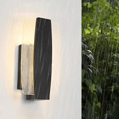 Waterproof LED Handmade Bubbles Glass Black Modern Outdoor Wall Light-Lighom