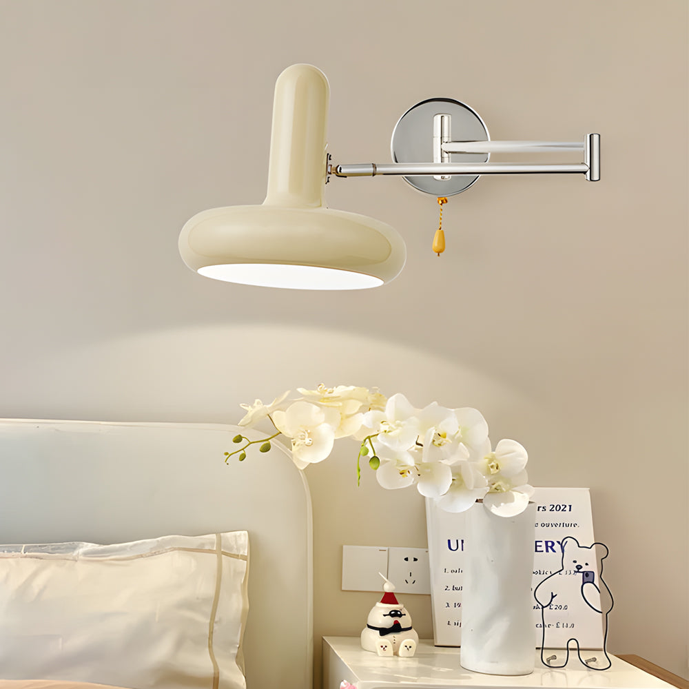 Glass Swing-Arm Dimmable Remote Wall Lamp