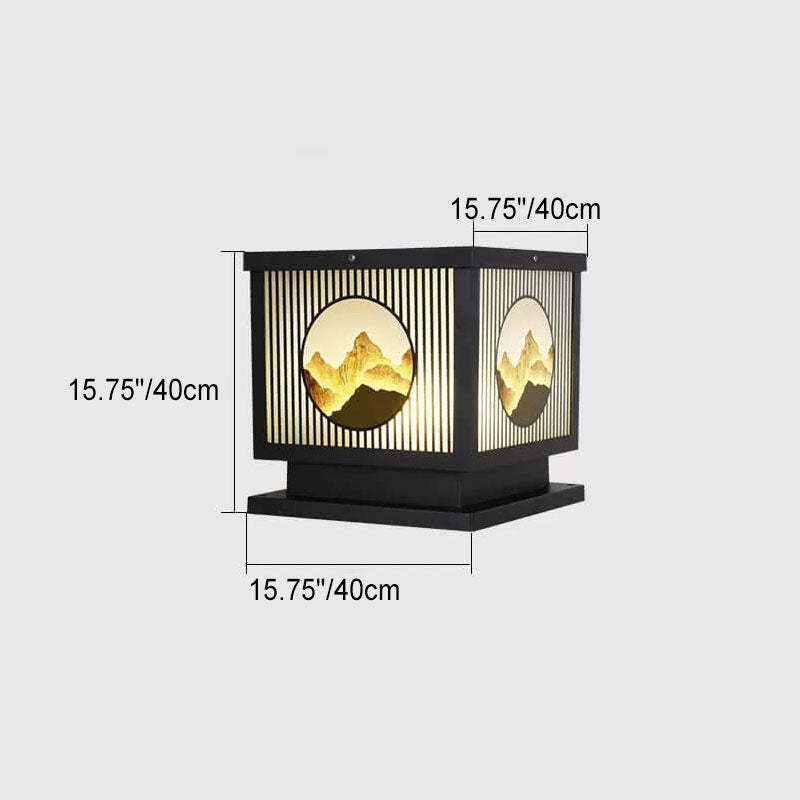 Solar Chinese Square Post LED Outdoor Landscape Light