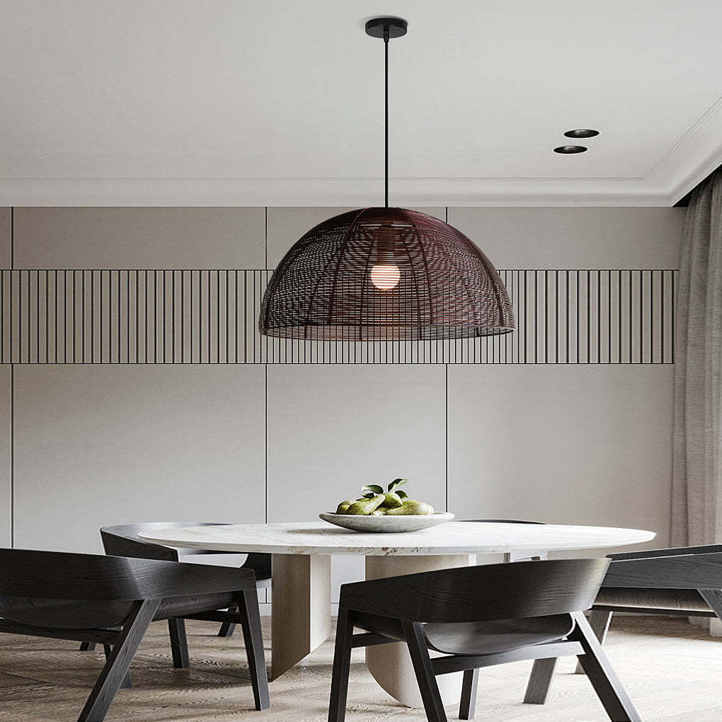 Semicircular Metal Woven Japanese Dining Chandelier