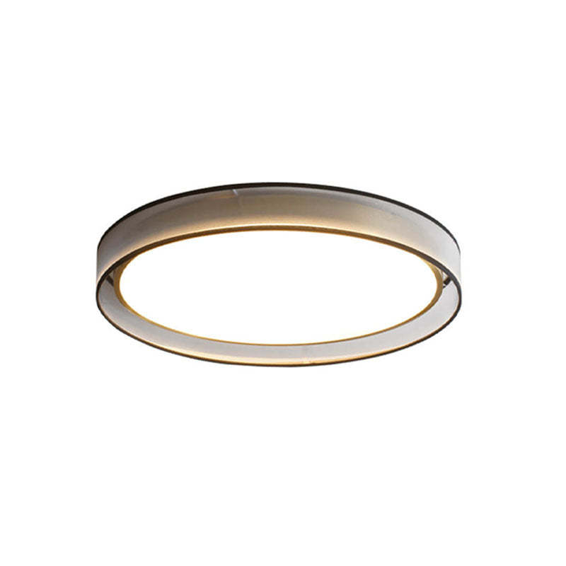 Nordic Round Fabric Brass Acrylic LED Flush Mount Light