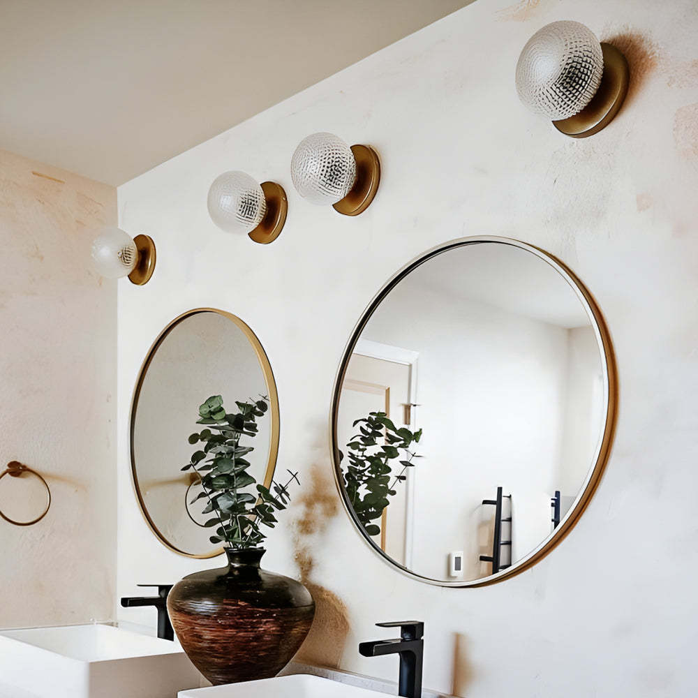 Glass Ball Copper Dimmable Modern LED Wall Light