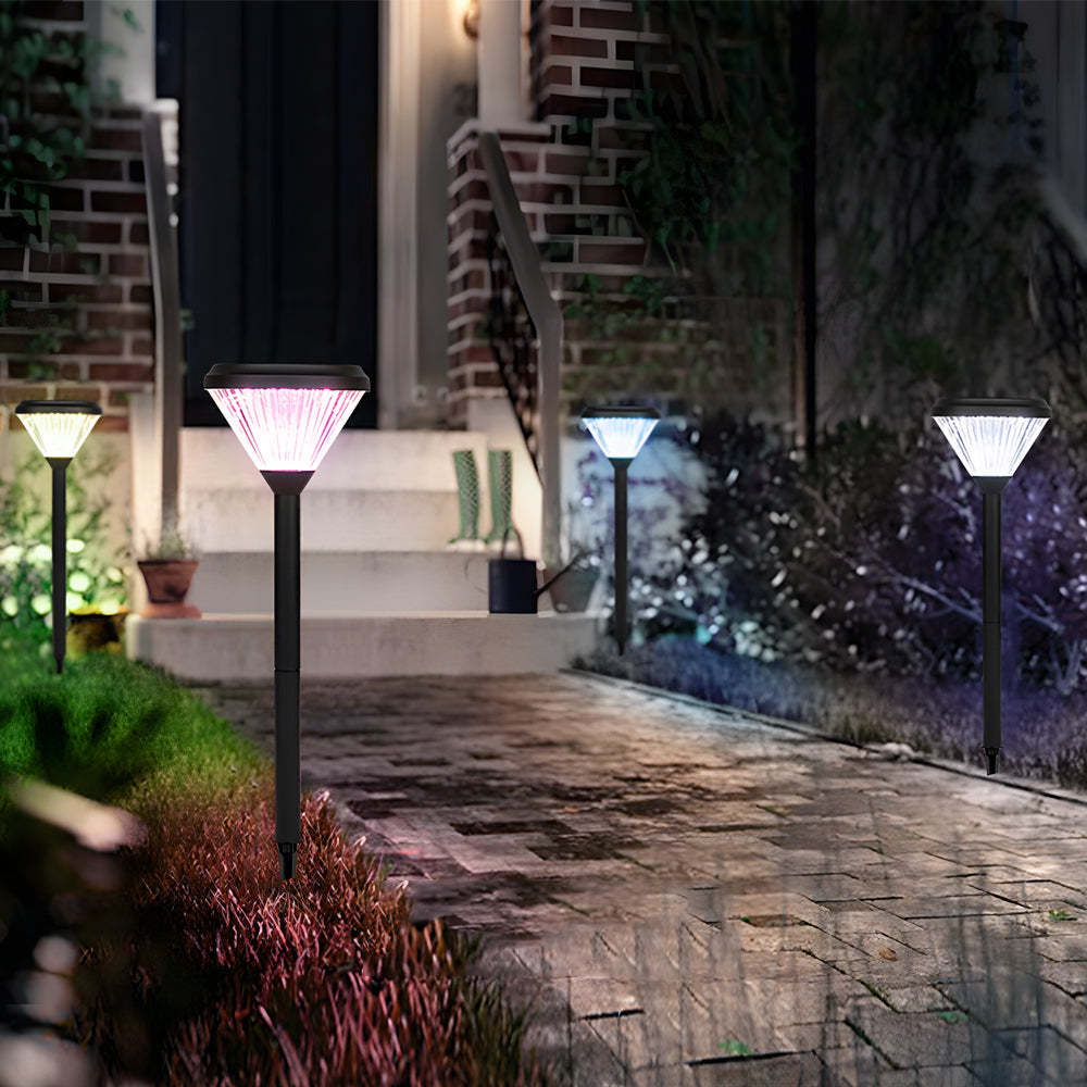 27.6-inch H Black Garden Solar Pathway Lights-Lighom
