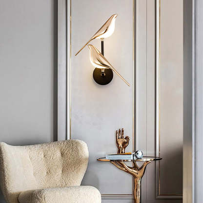 Magpies Creative Bird Adjustable LED Dimmable with Remote Nordic Wall Lamp-Lighom