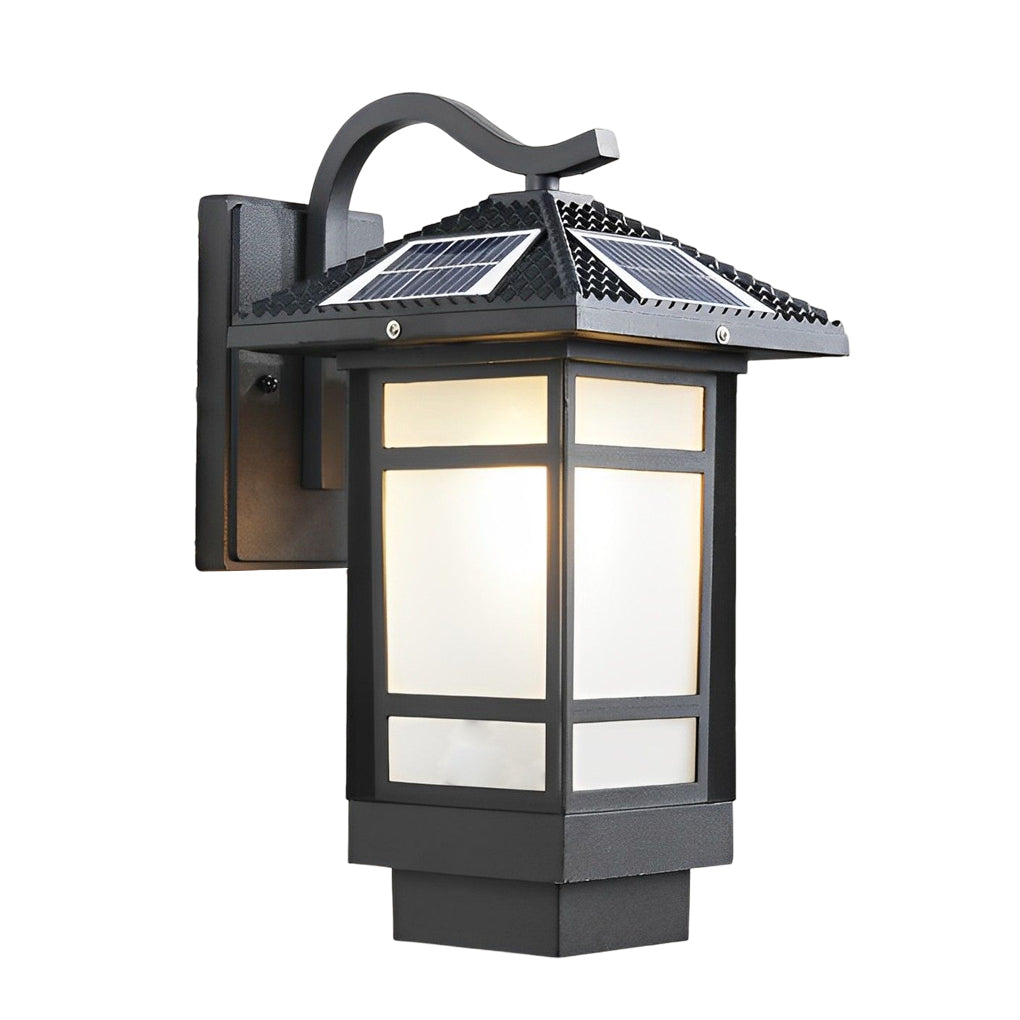 Vintage Waterproof LED Glass Matte Black Retro Wall Lamp Exterior Lights-Lighom