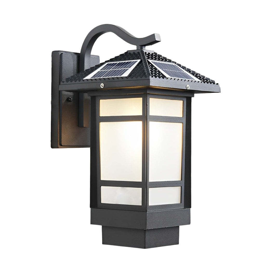Vintage Waterproof LED Glass Matte Black Retro Wall Lamp Exterior Lights-Lighom