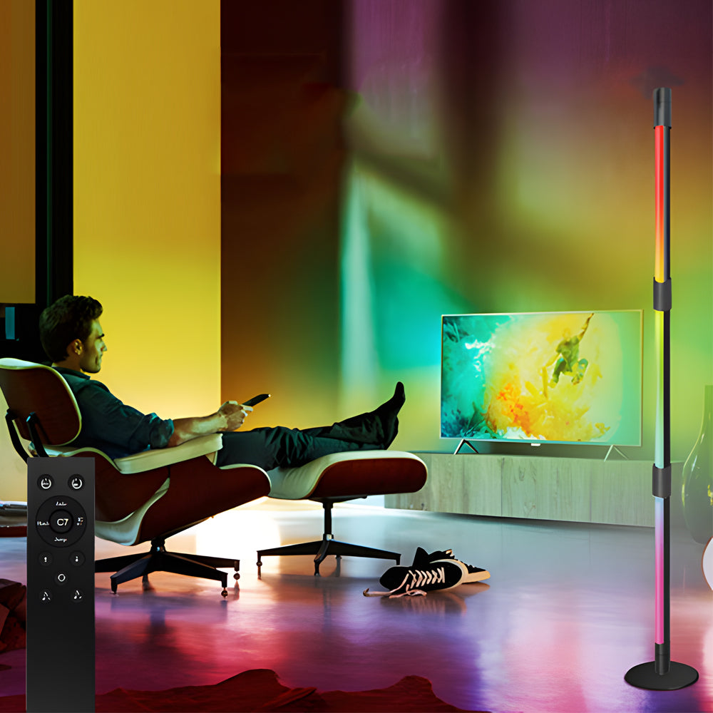 RGB Rotating Floor Lamp with Spotlight, Remote Control-Lighom