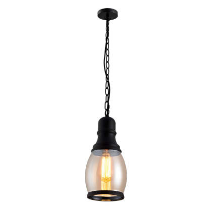 Industrial lantern american transparent pendant lighting in iron glass metal