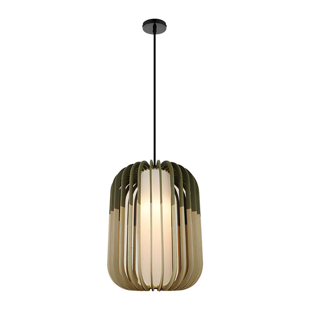 Wood Lantern Fabric LED Minimalist Japanese Chandelier