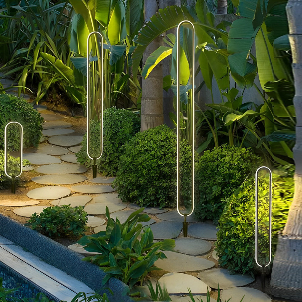 Waterproof Long Strip Aluminum LED Black Modern Solar Pathway Lights-Lighom