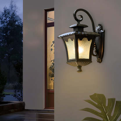 Creative Retro Glass Lantern Waterproof LED European-style Wall Lamp-Lighom