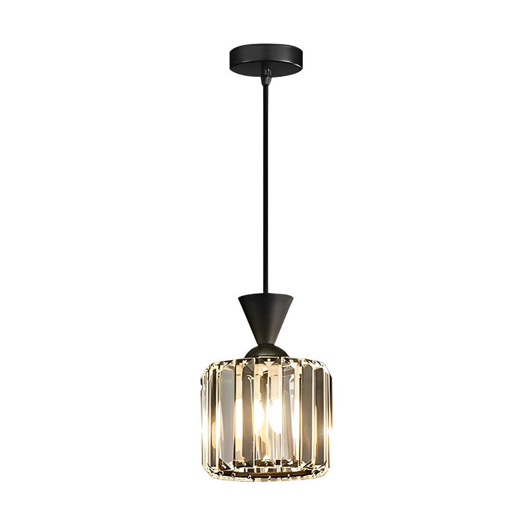 Round Metal Crystal Dimmable Modern Pendant
