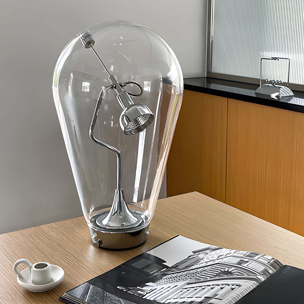 Touch-Dimming Glass Bulb Desk Lamp with Industrial Magnetic Control Design-Lighom