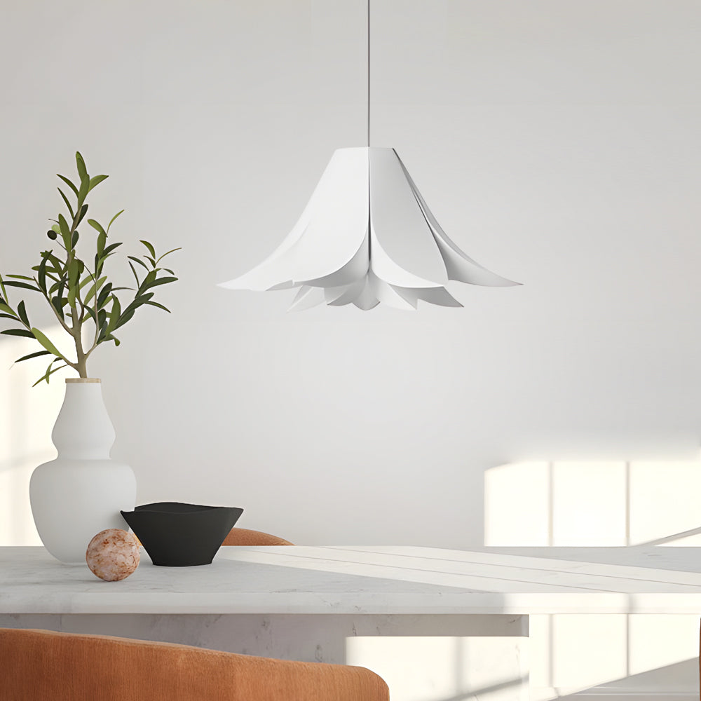 Flower petal synthetic pendant lighting for dining room or bedroom — 15.7" / Warm White (3000K)